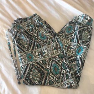 Mudd Satin feel tribal print joggers